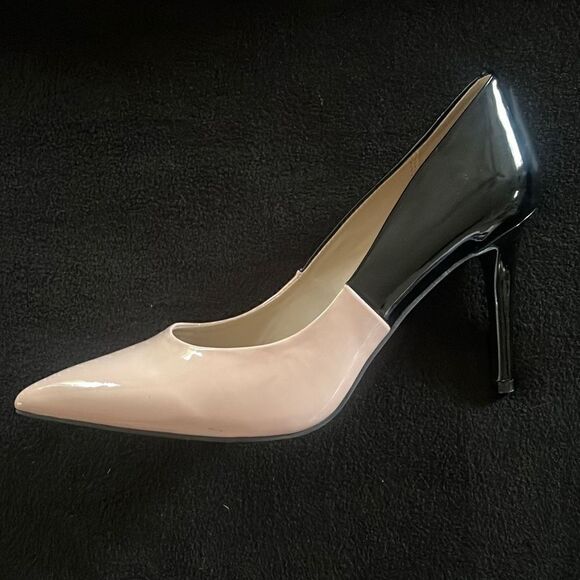 Jennifer Lopez Women's Pink Black Pointed Toe Patent Leather Heel Pumps - Picture 11 of 16